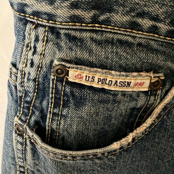 US Polo Assn: Men's Blue Baggy Denim Shorts- 33 - Picture 3 of 10